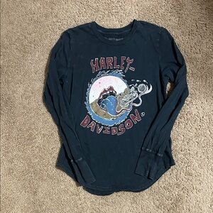 Harley-Davidson Women’s Navy Graphic Long Sleeve Tee